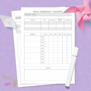Daily Workout Log Template