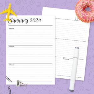 Lined Weekly Planner